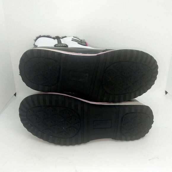 Totes Mackenzie Girls Pre-owned Black & White Weatherproof Winter Boots - sz. 1 - Picture 5 of 6